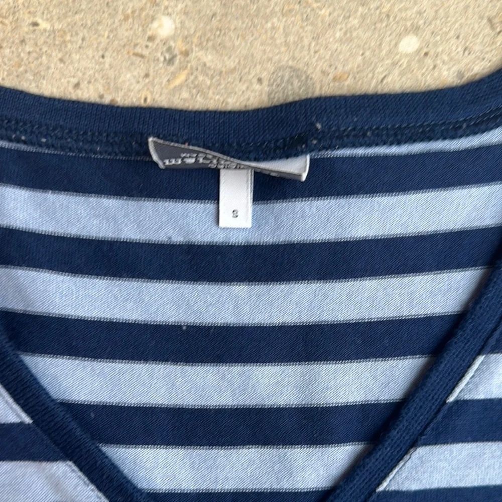 Marimekko Striped V-Neck 3/4 Sleeve Top - Picture 3 of 6